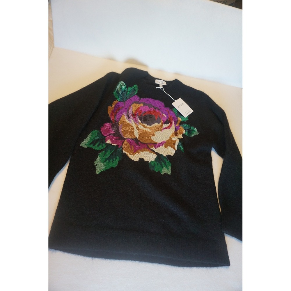 & Other Stories Women's Black Sweater with bold floral pattern, BNWT, AG1.C1034